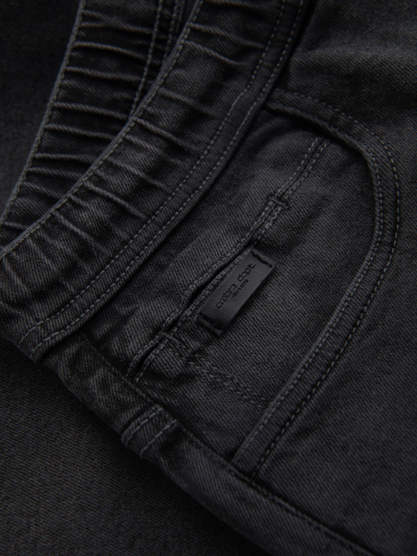 Ombre Clothing Pánske šortky s elastickým pásom a praným efektom - šedé