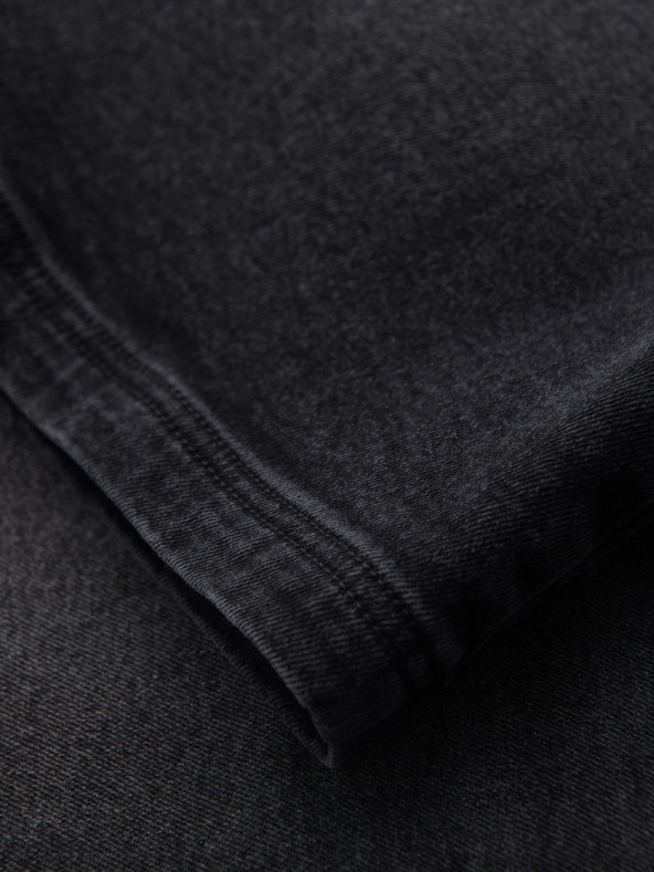 Ombre Clothing Pánske šortky s elastickým pásom a praným efektom - čierne