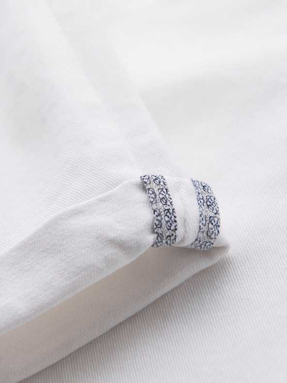 Ombre Clothing Pánske džínsové šortky s ohrnutým lemom - biele