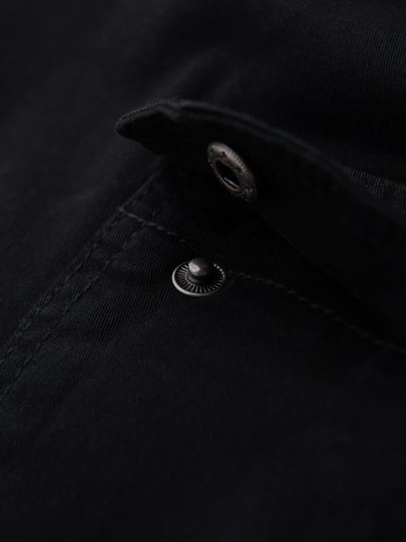 Ombre Clothing Pánske bavlnené šortky s elastickým pásom - čierne