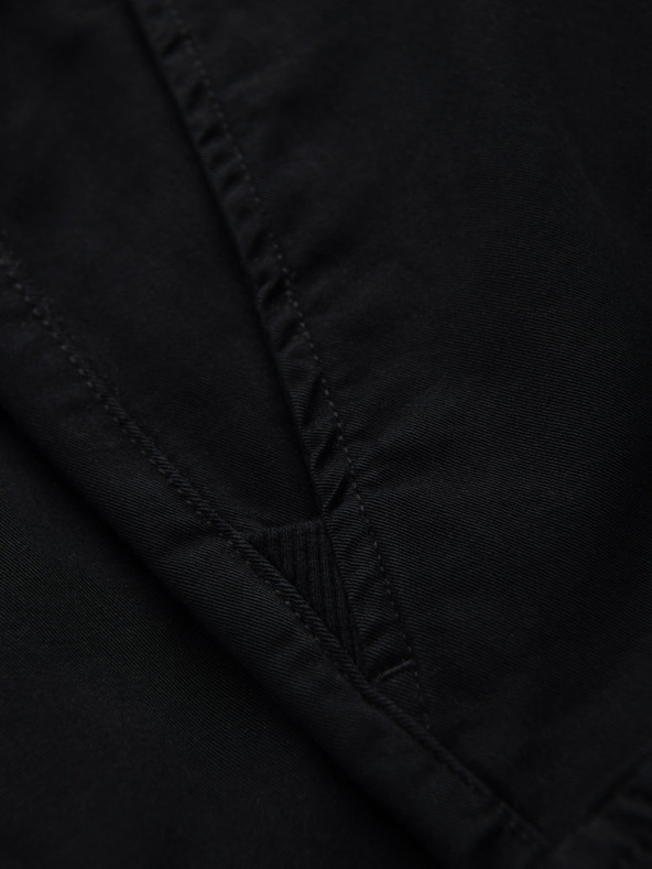 Ombre Clothing Pánske bavlnené šortky s elastickým pásom - čierne