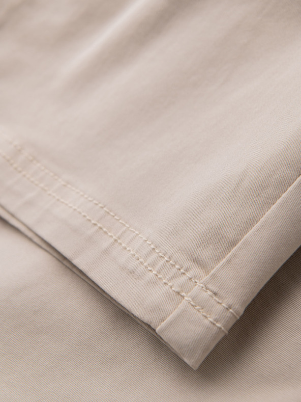 Ombre Clothing Pánske šortky voľného strihu s cargo vreckami - krémové
