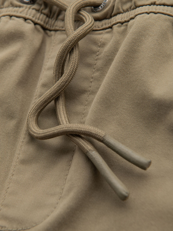 Ombre Clothing Pánske šortky voľného strihu s cargo vreckami - svetlo olivové
