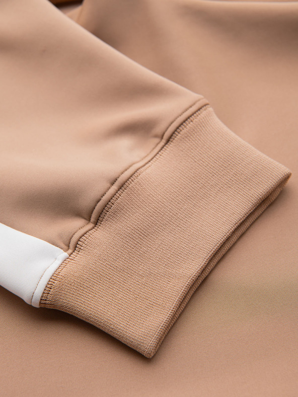 Ombre Clothing Pánske tepláky joggers s kontrastnými pruhmi - béžové