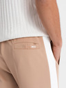 Ombre Clothing Pánske tepláky joggers s kontrastnými pruhmi - béžové
