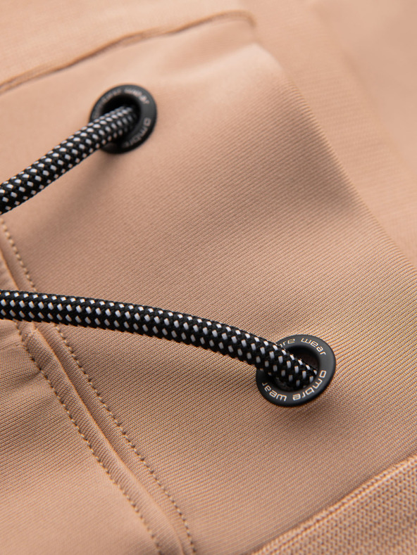 Ombre Clothing Pánske tepláky joggers s kontrastnými pruhmi - béžové