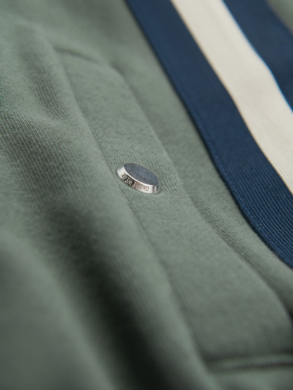 Ombre Clothing Pánske tepláky s lemovaním a rebrovanými nohavicami - olivové