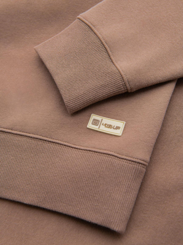 Ombre Clothing Klasická unisex mikina s okrúhlym výstrihom - hnedá