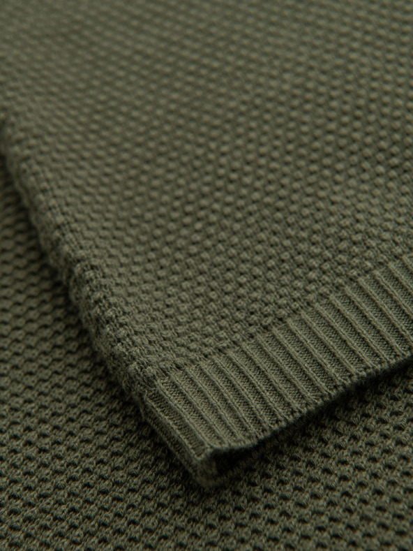 Ombre Clothing Khaki bavlnené tričko s jemnou textúrou