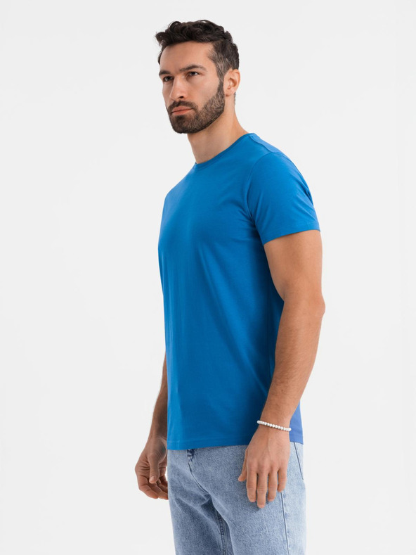 Ombre Clothing Pánske klasické bavlnené tričko BASIC - piesková
