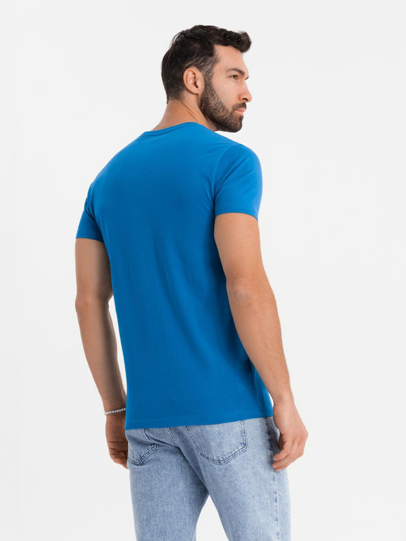 Ombre Clothing Pánske klasické bavlnené tričko BASIC - piesková