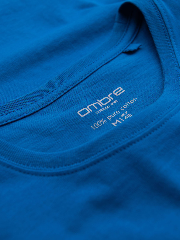 Ombre Clothing Pánske klasické bavlnené tričko BASIC - piesková
