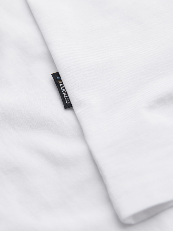 Ombre Clothing Pánske klasické bavlnené tričko BASIC - biele
