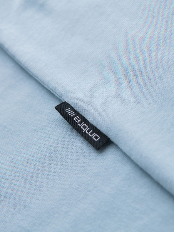 Ombre Clothing Pánske klasické bavlnené tričko BASIC - svetlo modré
