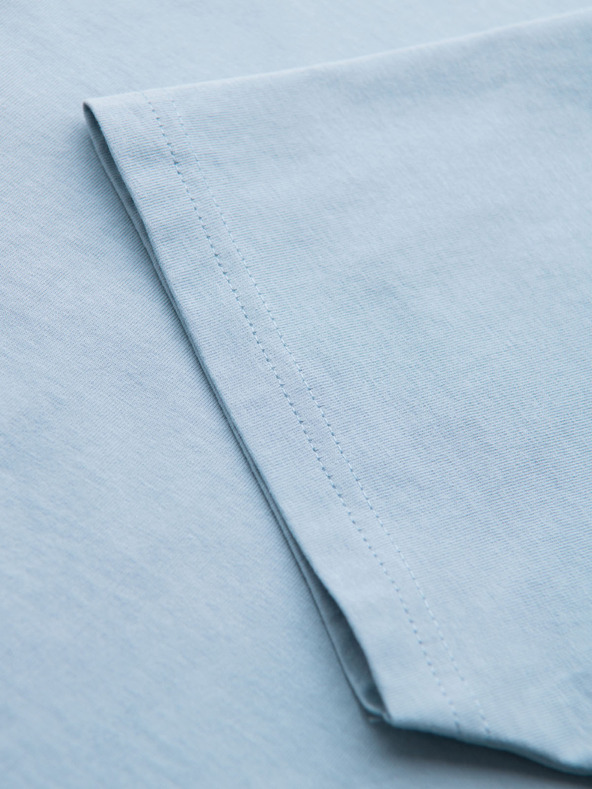 Ombre Clothing Pánske klasické bavlnené tričko BASIC - svetlo modré
