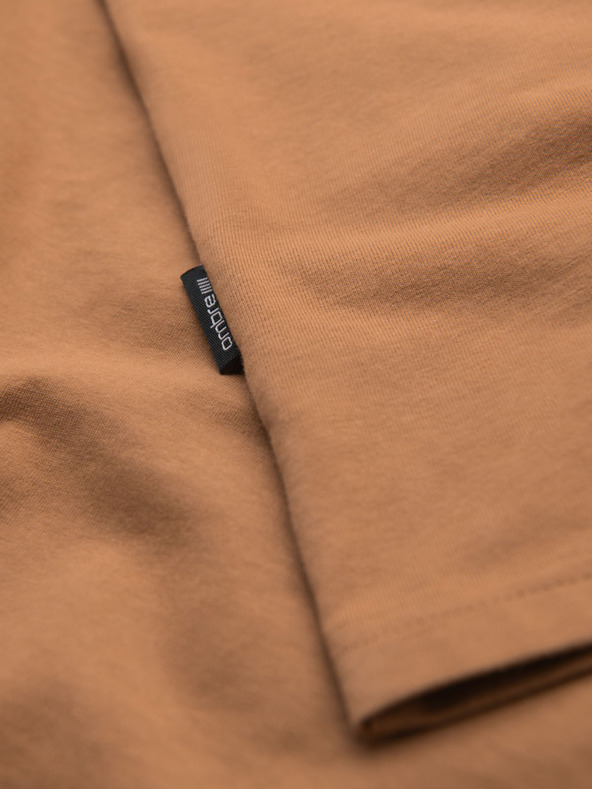 Ombre Clothing BASIC pánske klasické bavlnené tričko - hnedé