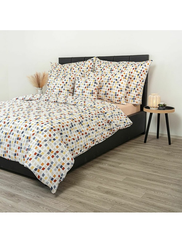 Kvalitex Francúzska predĺžená krepová posteľná bielizeň 240x220, 70x90cm Mozaika