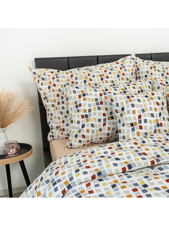 Kvalitex Francúzska krepová posteľná bielizeň 240x200, 70x90cm Mozaika