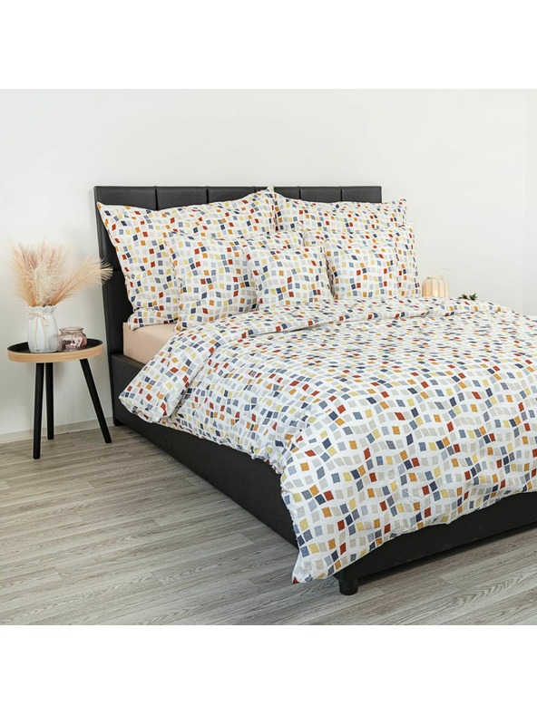 Kvalitex Francúzska krepová posteľná bielizeň 240x200, 70x90cm Mozaika