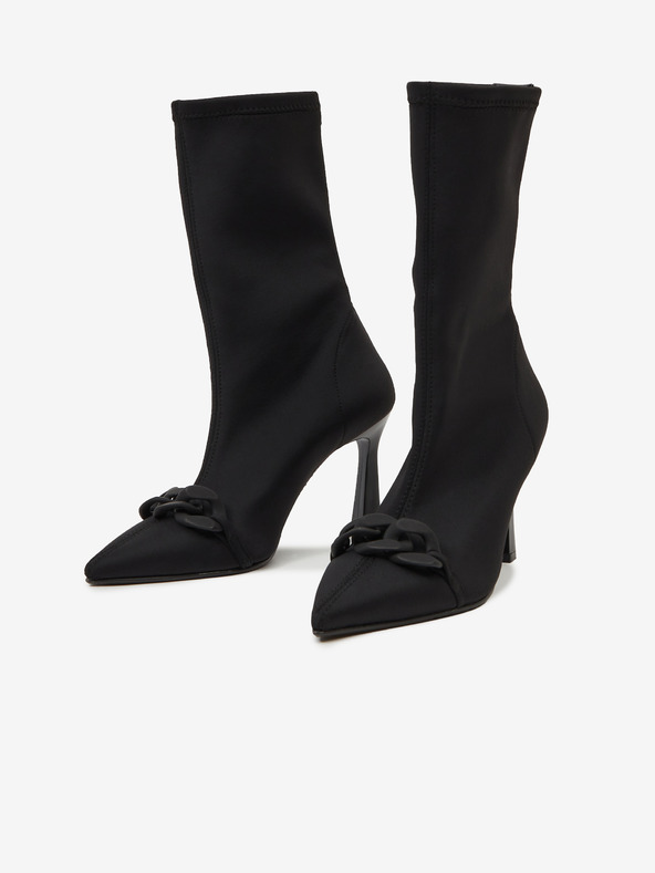 Ojju Čierne dámske členkové topánky na podpätku OJJU