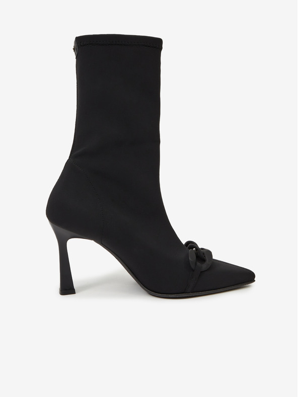 Ojju Čierne dámske členkové topánky na podpätku OJJU