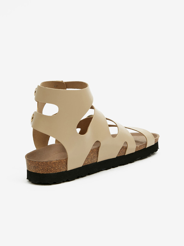 Ojju Béžové dámske členkové sandále OJJU