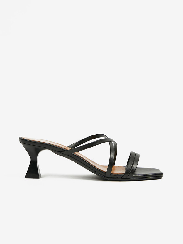 Ojju Čierne dámske papuče na podpätku OJJU