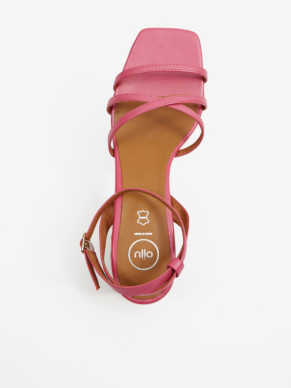 Ojju Ružové dámske sandále na podpätku OJJU