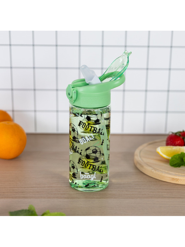 BAAGL  BAAGL Tritánová fľaša na pitie s slamkou Futbal 500 ml