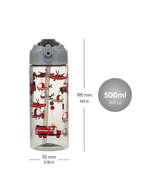 BAAGL  BAAGL Tritánová fľaša na pitie s slamkou Záchranári 500 ml