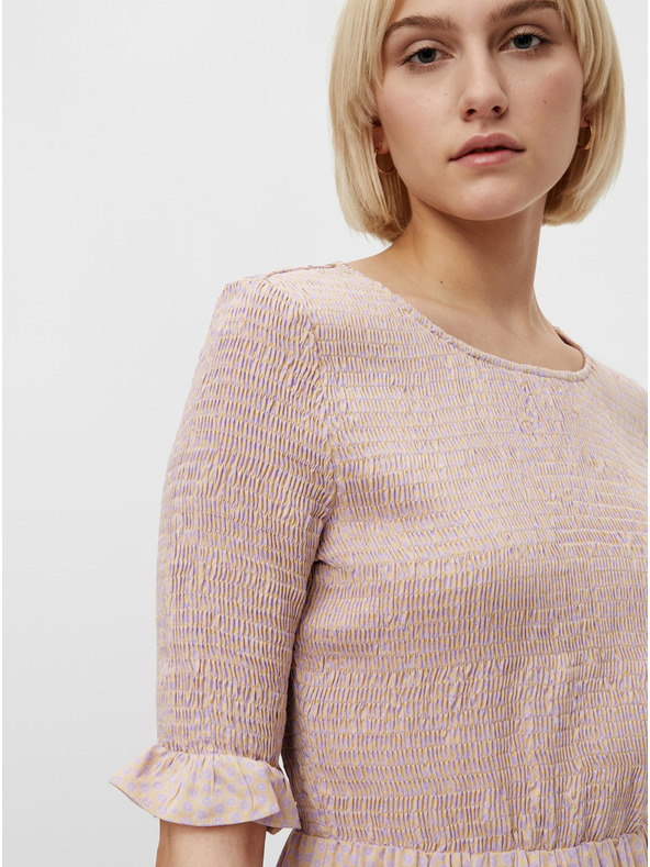 Pieces Svetloružové kvetinové šaty Pieces Laoise