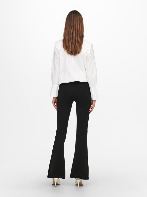 Jacqueline de Yong Čierne dámske nohavice rozšíreného strihu JDY Pretty