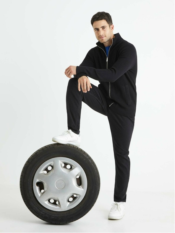 Celio Čierna pánska mikina Celio Beauzip