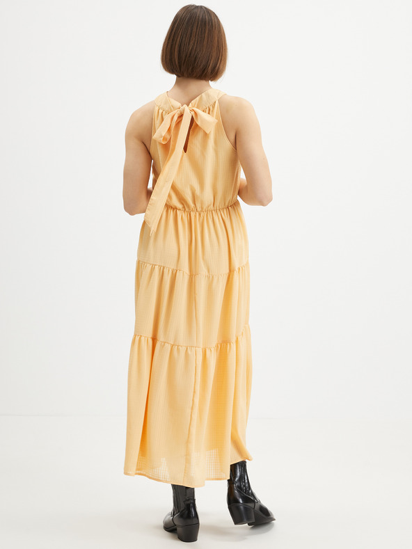 Pieces Oranžové maxi šaty Pieces Valentine