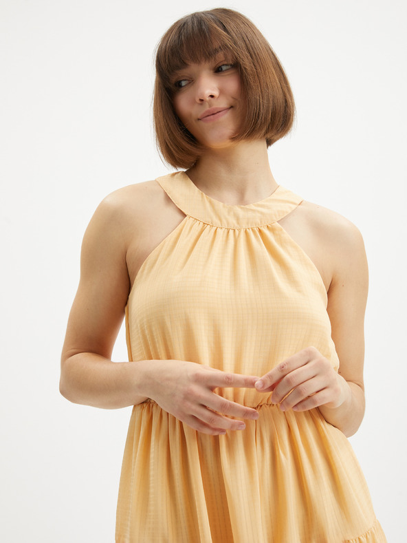 Pieces Oranžové maxi šaty Pieces Valentine