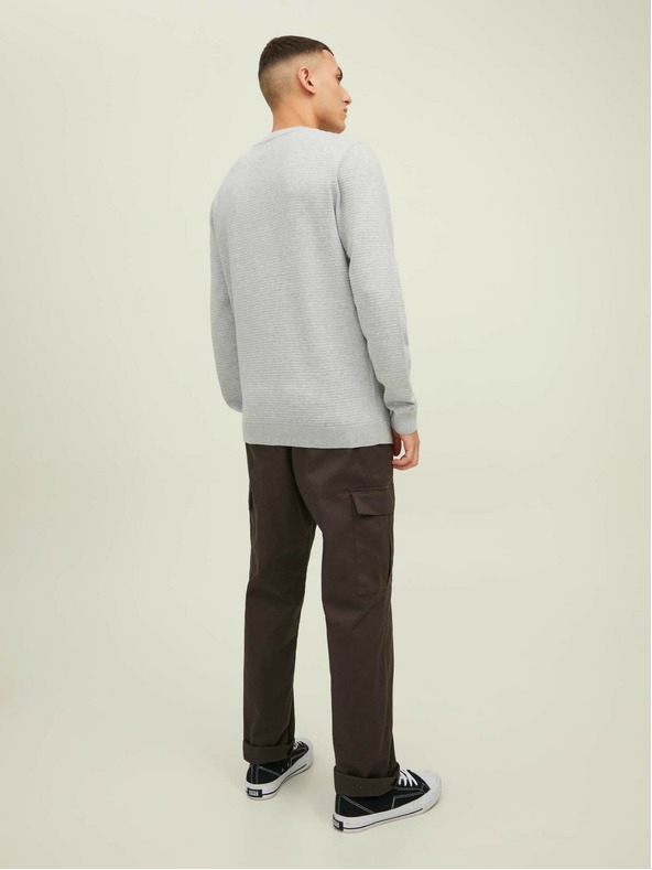 Jack & Jones Jack & Jones Otto svetlosivý rebrovaný základný sveter
