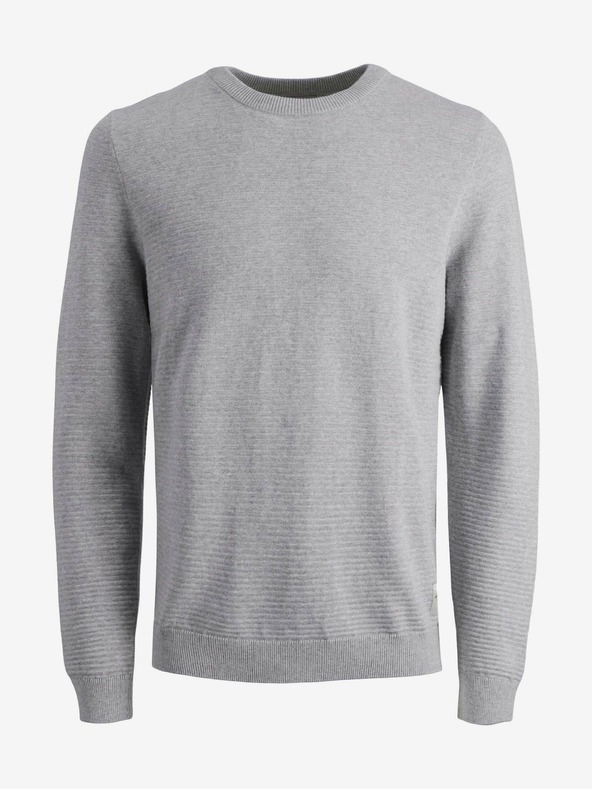 Jack & Jones Jack & Jones Otto svetlosivý rebrovaný základný sveter