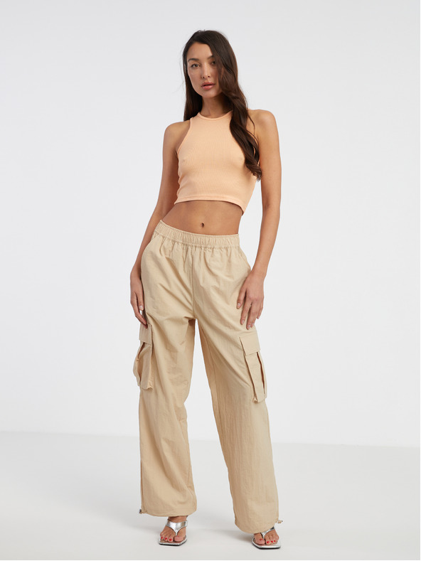 ONLY Oranžový dámsky crop top tielko ONLY Belia