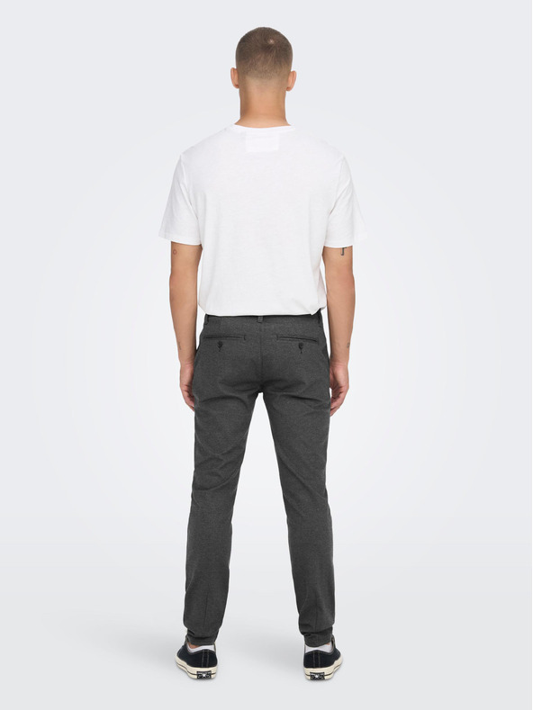 ONLY & SONS Tmavosivé pánske chino nohavice ONLY & SONS Mark