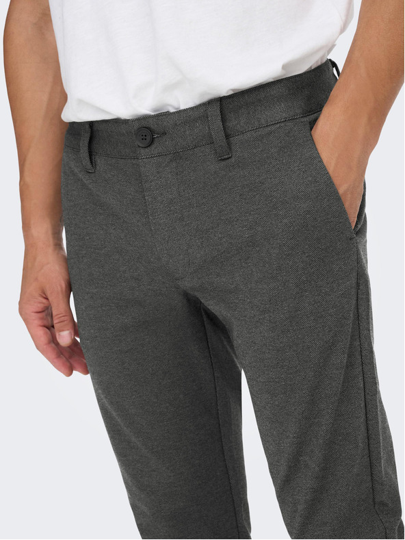 ONLY & SONS Tmavosivé pánske chino nohavice ONLY & SONS Mark