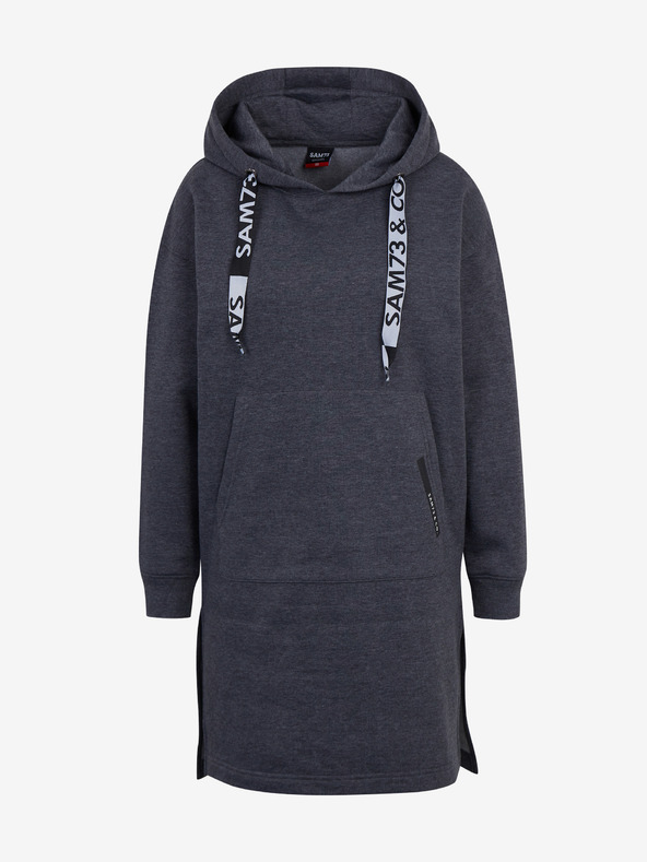 Sam 73 Tmavosivé dámske žíhané mikiny na zips SAM 73 Cresside