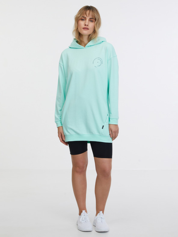 Sam 73 Tyrkysová dámska predĺžená mikina s kapucňou SAM 73 Lola