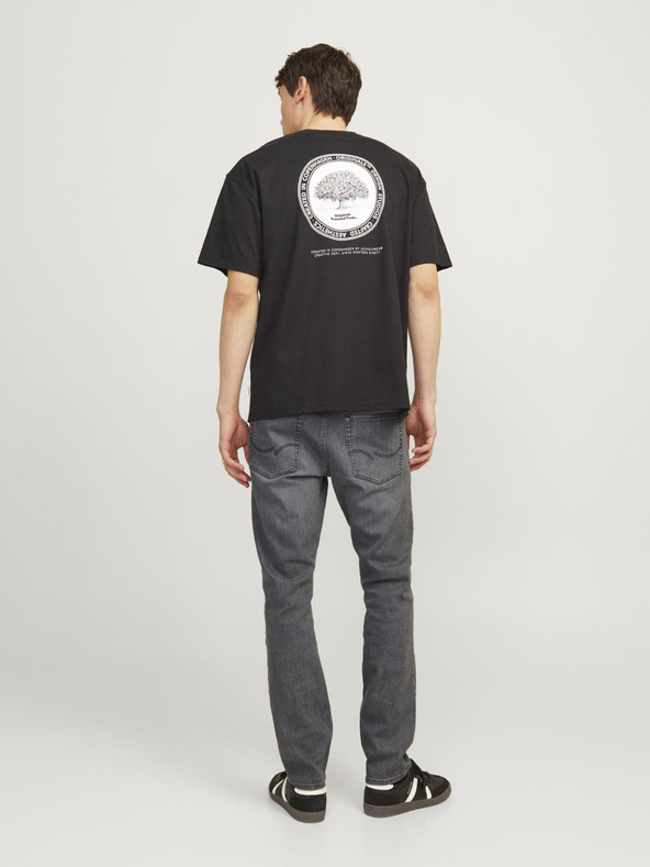 Jack & Jones Šedé pánske džínsy úzkeho strihu Jack & Jones Glenn