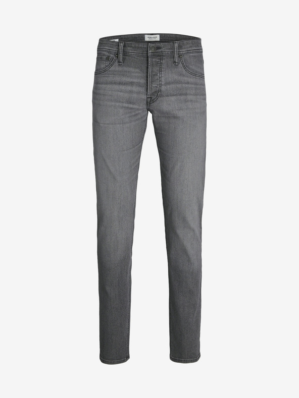Jack & Jones Šedé pánske džínsy úzkeho strihu Jack & Jones Glenn