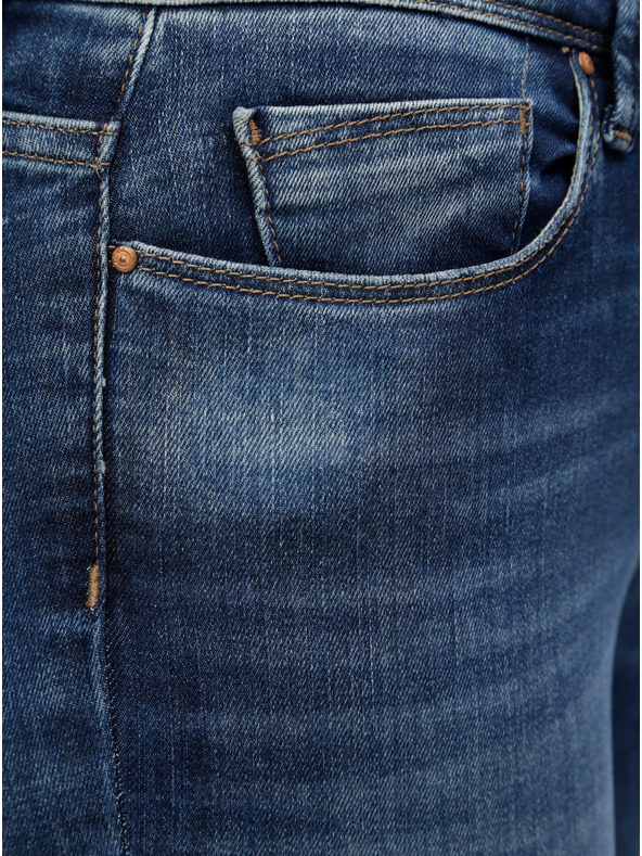 ONLY Modré skinny fit džínsy s roztrhaným efektom ONLY