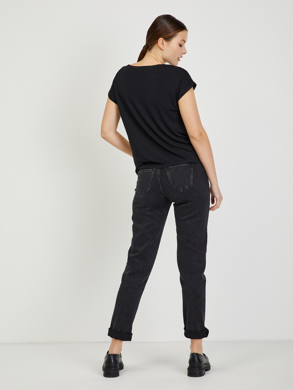 Orsay Béžovo-čierne dámske tričko s čipkou ORSAY