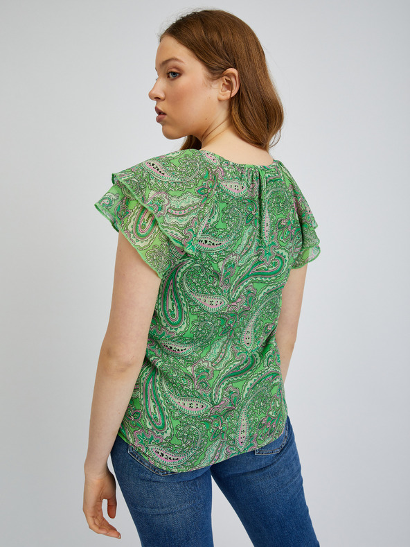 Orsay Zelená dámska vzorovaná blúzka ORSAY