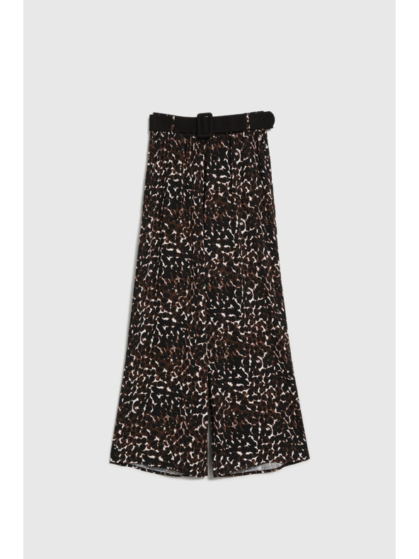 Moodo Dámske leopardie nohavice Moodo – hnedé