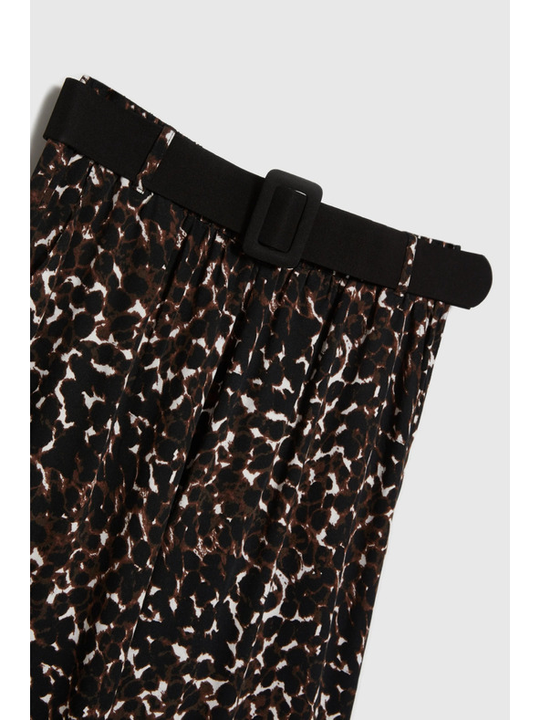 Moodo Dámske leopardie nohavice Moodo – hnedé