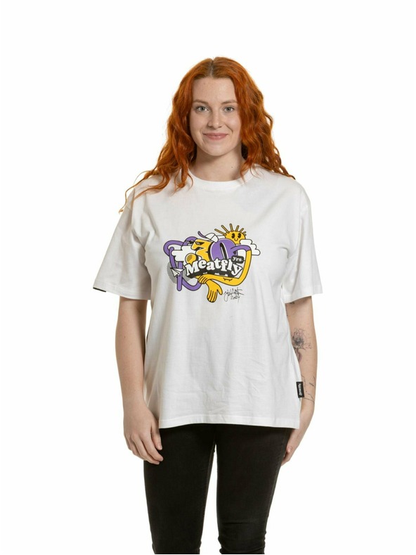 Meatfly Meatfly unisex tričko Carter 30 Groove White